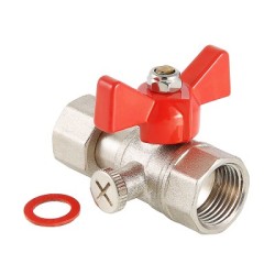Кран шаровой VALTEC  для подключения манометра 1/2" x 1/4"