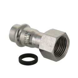 Соединитель с накидной гайкой нерж. сталь 22х1/2" Valtec