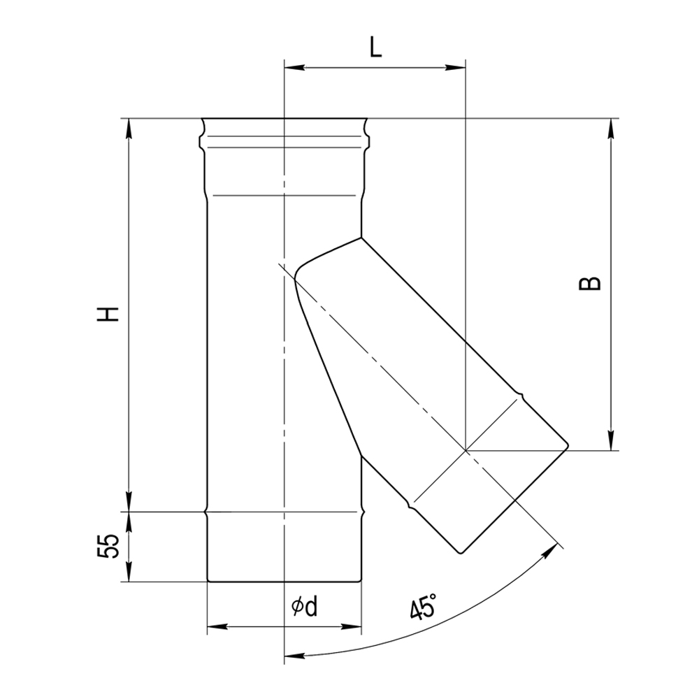 Тройник-К Ferrum 135° (430/0,5 мм) Ø 120 купить в Тольятти — низкие цены в  магазинах SUPER ГАЗ