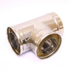 Сэндвич-тройник Ferrum 90° (430/0,8 мм + нерж.) Ø180х280