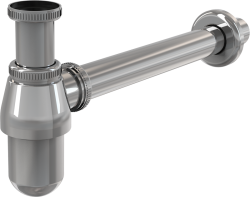 Сифон из хромированной латуни d=32 с накидной гайкой 5/4" AlcaPlast A431