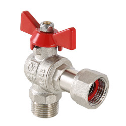 Кран шаровой VALTEC BASE угловой с накидной гайкой 3/4" вн.-нар.